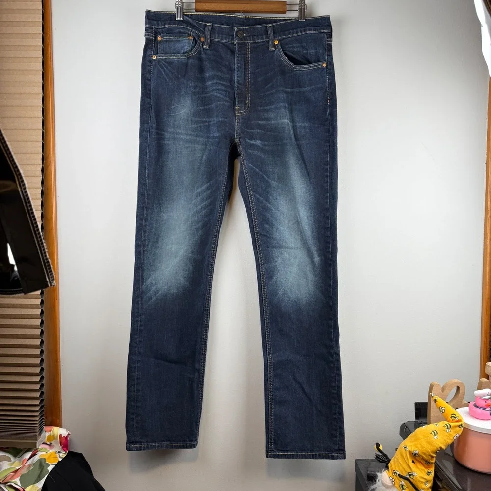 Levi's 541 Mens Dark Wash Athletic Fit Tapered Leg Jeans 36x34 (36x32) Distress